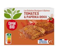 CEREAL BIO - Galettes Gourmandes Boulgour & Quinoa Tomate Bio, Texture Savoureuse (2x100g) - Le Lot De 4
