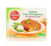 CEREAL BIO - Galettes Gourmandes Orge, Boulghour & Chèvre Miel Bio, Texture Croustillante, 2x100g