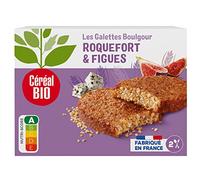 Céréal Bio Galettes Roquefort Figue - Galettes Végétales Bio au Boulgour, Roquefort AOP & Figue - Sucré-Salé, Végétarien, Prêt en 5 Min - 200g (2x100g)