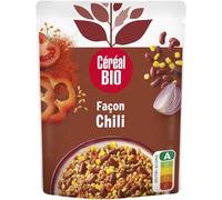 CEREAL BIO Haricots Rouges Blé Soja Façon Chili Bio 220g - Plat Végétal Complet aux Épices Mexicaines - Lot de 4