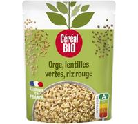 CÉRÉAL BIO - Mélange Gourmand Orge, Riz Rouge et Lentilles Vertes, 250 g - Lot de 4