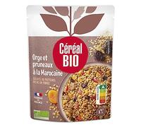 CEREAL BIO - Orge et Pruneaux à la Marocaine Bio, Recette Savoureuse, Sachet 220g - Lot de 4