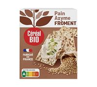 CÉRÉAL BIO - Pain Azyme Froment Bio - Sans Levure - Pauvre en Matières Grasses - Riche en Céréales Complètes & Fibres - Tartines Légères ou Repas Végétarien - Nutriscore A - 2 x 100 g