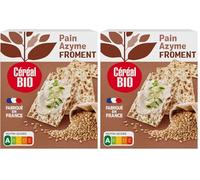 Céréal Bio Pain Azyme Froment Bio - Sans Levure, Pauvre en Matières Grasses, Riche en Céréales - Idéal Tartines Légères ou Repas Végétarien - 200g (2 x 100g) (Lot de 2)