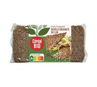 Céréal Bio Pain Complet Seigle Avoine Lin Bio - Riche en Fibres, Oméga-3 et Céréales Complètes - Idéal Petit-Déjeuner Équilibré ou Toasts Végétariens - 500g (7 tranches)