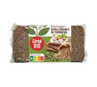 CÉRÉAL BIO - Pain Complet Seigle Bio aux Graines de Tournesol - Riche en Fibres & Protéines Végétales - Idéal Petit-Déjeuner Équilibré ou Snack Sain - Nutriscore A - 7 Tranches - 500 g