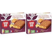 Céréal Bio Pavés Fondants Patate Douce Citron Coco - Pavés Végétaux Bio au Soja, Patate Douce & Coco - Végan, Exotique, Prêt en 5 Min - 200g (2x100g) (Lot de 2)