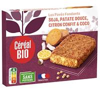 Céréal Bio Pavés Fondants Patate Douce Citron Coco - Pavés Végétaux Bio au Soja, Patate Douce & Coco - Végan, Exotique, Prêt en 5 Min - 200g (2x100g)
