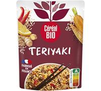 Céréal Bio Riz Teriyaki Végétarien - Riz, Légumes, Sauce Soja et Gingembre - Plat Cuisiné Bio Individuel, Micro-Ondable, Saveurs Asiatiques, Prêt à Réchauffer - 220g