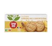 CEREAL BIO - Sablés Moelleux au Miel, Citron & Sarrasin Bio, Saveur Fraîche et Naturelle, 132g - Lot de 4