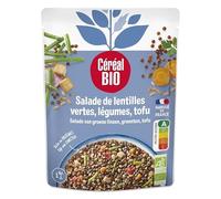 CEREAL BIO Salade saine lentilles, épautre et tofu 220g, pour un repas bio équilibré- Lot De 4