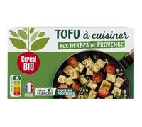 CÉRÉAL BIO - Tofu à Cuisiner Bio aux Herbes de Provence - Riche en Protéines Végétales & Source de Fibres - Idéal Recettes Végétariennes - Sans Conservateurs - Nutriscore A - 200 g