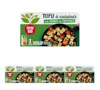 Céréal Bio Tofu à Cuisiner Bio Herbes de Provence - Riche en Protéines Végétales - Idéal pour Recettes Végétariennes - Source de Fibres - Sans Conservateurs (Lot de 4)