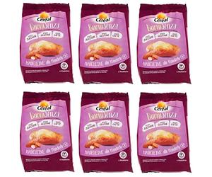 Céréal BuoniSenza Madeleine Lot de 6 madeleines Mandorle - Idéal pour le petit déjeuner - Snack sucré avec saveur d'amande sans gluten, sans lait et sans sucre - 180 g