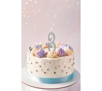 Cérémonie d'anniversaire scintillante Bougie d'argent Fête Une décennie Nombre Décoration Festivité Magie Miracle scintillant Nombre Forme Élégance, Couleur : Argent