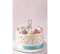 Cérémonie d'anniversaire scintillante Bougie d'argent Fête Une décennie Nombre Décoration Festivité Magie Miracle scintillant Nombre Forme Élégance, Couleur : Argent