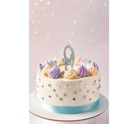 Cérémonie d'anniversaire scintillante Bougie d'argent Fête Une décennie Nombre Décoration Festivité Magie Miracle scintillant Nombre Forme Élégance, Couleur : Argent