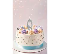 Cérémonie d'anniversaire scintillante Bougie d'argent Fête Une décennie Nombre Décoration Festivité Magie Miracle scintillant Nombre Forme Élégance, Couleur : Argent