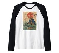 Cérémonie du thé Japonais Tanuki Fleurs de Cerisier Art Manche Raglan