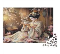 Cérémonie thé Geisha Puzzle 1000 Pièces avec Clic Parfait, Puzzles pour Adultes Concentration Training Puzzle pour La Décoration Murale Et Les Cadeaux, Secret Santa Original 52x38cm/1000pcs