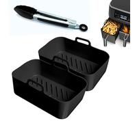 CERENE 2 Paquet Moule Air Fryer, Accessoire Air Fryer Ninja Foodi AF400EU AF300EU Double Stack SL400EU 9.5L, Airfryer Moule Silicone Airfryer Pot pour Instant Pot Ultenic MasterPRO, Cecotec Cecofry