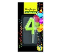Cereria de Giorgio 5426 64 Bougie d'anniversaire Nombre 4 Phosphorescent avec Support