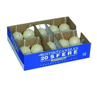 Cereria de Giorgio risthò Bougies Boule, Cire, crème, 3 x 3 x 3 cm, 20 unités