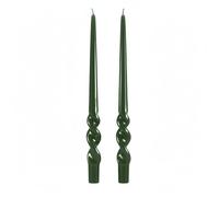 Cereria Di Giorgio - 2 bougies Voluta laquées - Diamètre 2,2 cm Hauteur 40 cm - Couleur vert foncé - Durée 14 heures - Standard pour chandelier - Collection Home Decor - Artisanale