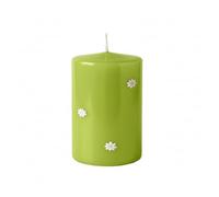 Cereria Di Giorgio - Bougie ciro décorée de marguerites - Couleur pistache - Diamètre 7 cm Hauteur 10 cm - Durée 55 heures - Avec sac cadeau - Spring Collection - Artisanat