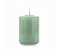 Cereria Di Giorgio - Bougie en cire laquée - Couleur gris vert - Diamètre 7 cm Hauteur 10 cm - Durée 55 heures - Avec sac cadeau - Artisanale