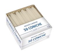 Cereria di Giorgio Risthò Bougies Coniques pour Chandelier, Cire, crème, 2,2 x 21 cm, 50 unités