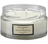 Cerería Mollá Boutique - Bougie dans Un Pot Rond, à 3 mèches, de Cire végétale, Parfum de Framboise et Vanille Noire