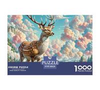 Cerf 1000 Pièces Puzzle Animaux pour Adultes, Défi Jouets, Cadeau, Stimulant, Jeux Éducatif, Qualité Premium 38x26cm/1000pcs