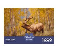 Cerf 1000 Pièces Puzzle Jeu Éducatif Classique Animaux Jigsaw Puzzle Belle Décoration Puzzle pour Adultes Et Enfants 52x38cm/1000pcs