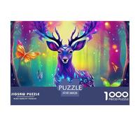 Cerf 1000 Pièces Puzzle pour Adultes Jeux De Défi Familial Divertissement Apaisant Cultiver l'esprit D'équipe pour Hommes, Femmes, Seniors 38x26cm/1000pcs