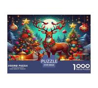 Cerf 1000 Pièces Puzzles pour Adultes,Christmas Cute ReinCerf Un Jeu De Dexérité Très Difficile Puzzle D'intelligence Un Jeu Cadeau Original 38x26cm/1000pcs