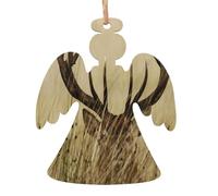 (Cerf à queue blanche faon dans un cerf sauvage) en forme d'ange de la forêt - Décorations de vacances en bois naturel avec finition brunie artisanale, 4 formes festives et 1/2/4/6 options de lot