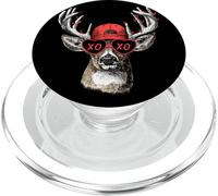 Cerf Amusant avec Lunettes en Cœur et Casquette Rouge PopSockets PopGrip pour MagSafe