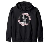 Cerf avec Fleurs - Animaux de la forêt - Bois de cerf - Chasse - pour Enfants Sweat à Capuche