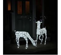 Cerf & biche LED blancs Décoration de Noël LED pour Blanc Brillant Intérieur ou Extérieur Grand Festif