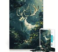 Cerf Blanc dans la Jungle Puzzle Adulte 1000 pièces Découpe de Haute précision Facile à Apprendre Plaisir en Famille (38x52cm)