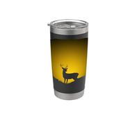 Cerf Buck avec d'énormes bois au coucher du soleil Gobelet isotherme en acier inoxydable double paroi