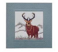 Cerf carte kit de point de croix en textile Heritage MCSA