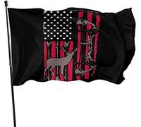 Cerf chasse Amérique drapeau dissuasif patrouille drapeau 3X 5Ft bannière avec œillets extérieur intérieur décor