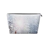 Cerf dans la forêt d'hiver, Trousse de Toilette Trousse de Maquillage Sac à cosmétiques Trousse de Toilette de Voyage Portable