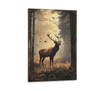 Cerf de Forêt Impression Sur Toile Animal Image Tableau Tableau Moderne Décoration Moderne Murale Salon Chambre Pour Déco D'art Murale 20x30inch(50x75cm)