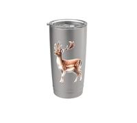 Cerf de jachère européen Gobelet isotherme en acier inoxydable double paroi