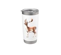 Cerf de jachère européen Gobelet isotherme en acier inoxydable double paroi