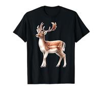 Cerf de jachère européen T-Shirt Graphique avec Valeur, Homme, Noir, L