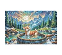 Cerf de la forêt 1000 Pièces Puzzle Adolescent en Carton Anti-Déchirure Difficulté Moyenne Activité ÉduChative Passe-Temps Petit Prix Pas Cher Premium 1000 PCS/75x50cm